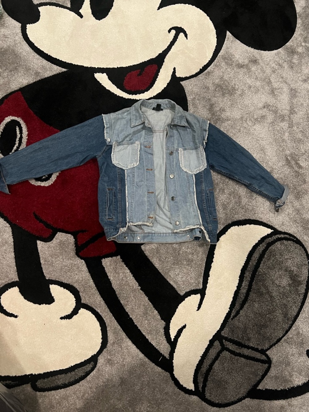 Two-Tone Denim Jacket - Light & Dark Blue